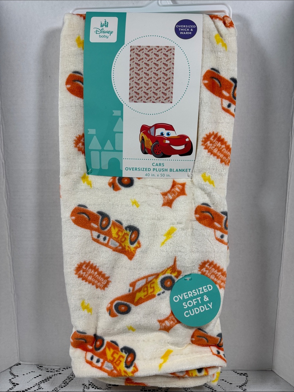 Disney Baby Cars Lightning McQueen Kids Infant Toddler Oversized Plush Blanket